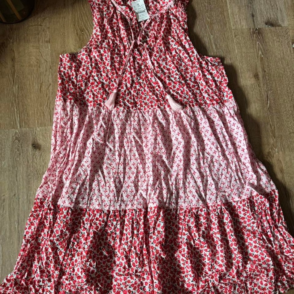 J.Crew NWT Red Tiered‎ Mini Dress Size L